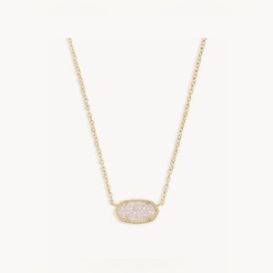 Kendra Scott Elisa Gold Pendant Necklace in Iridescent Drusy